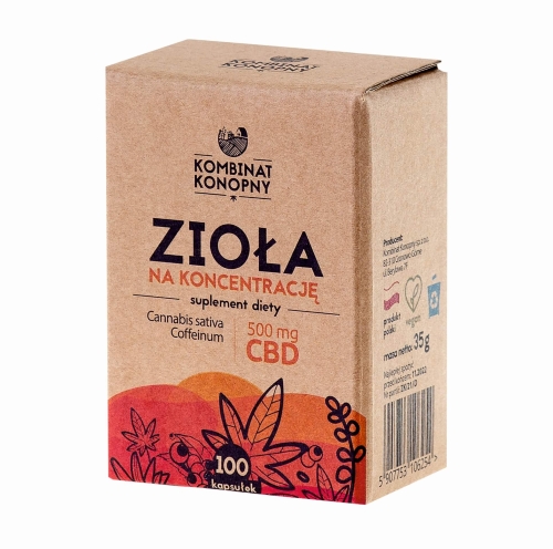 Zioła na koncentrację 100 kapsułek x 5 mg CBD