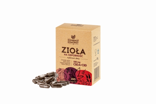 Zioła na odporność 100 x 5 mg CBD/CBDA Kombinat Konopny